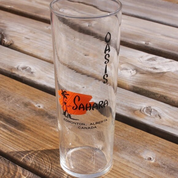 Vintage Oasis Sahara Tall Skinny Glass Great Logo - Picture 2 of 3